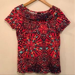 Rafaella Women's Marilyn Neck Short Sleeve Shirt